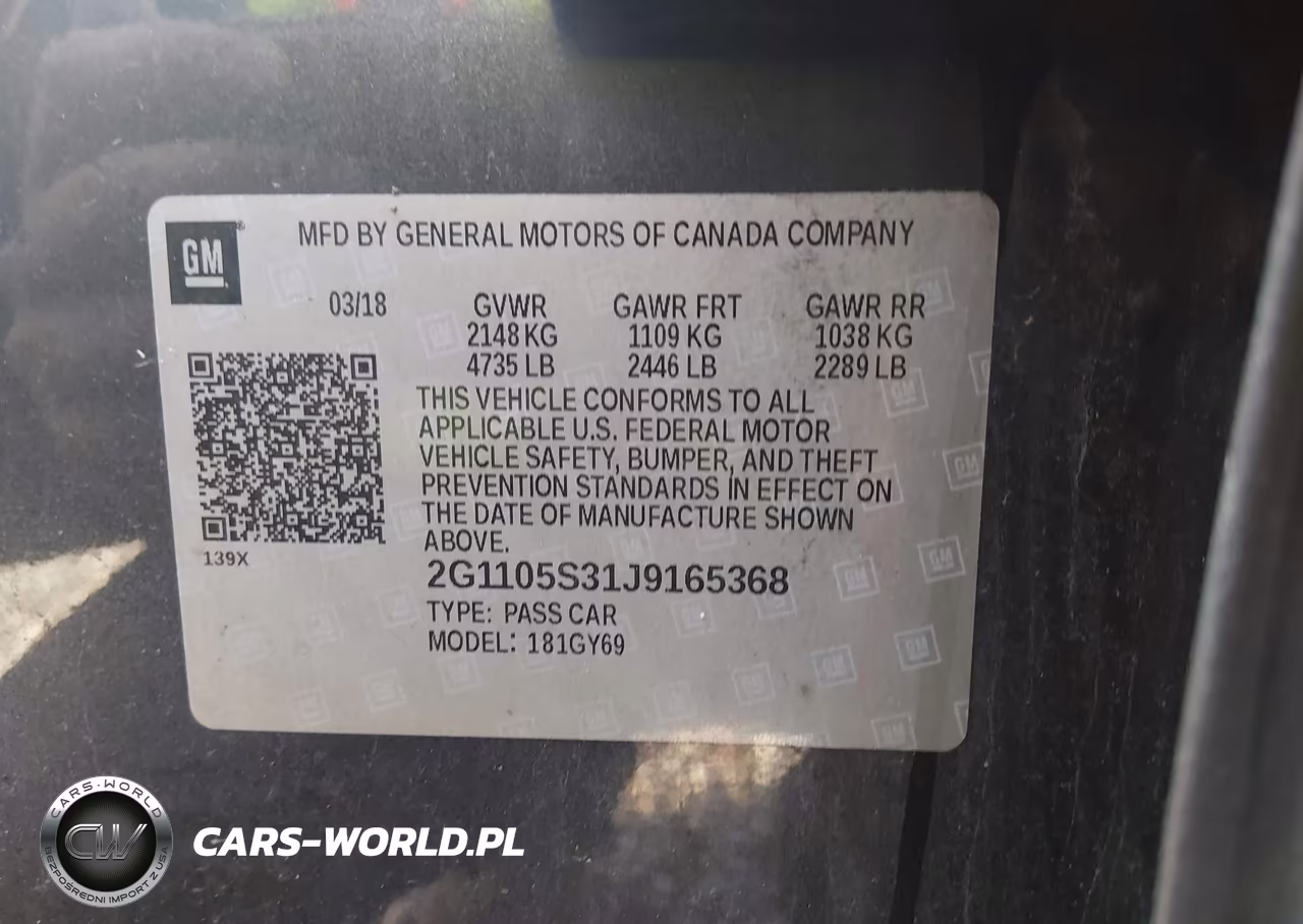 2018 Chevrolet Impala 1Lt VIN:2G1105S31J9165368 - 9
