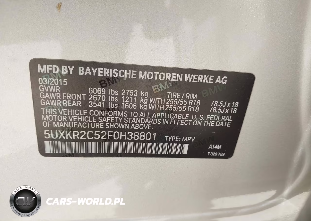 2015 BMW X5 Sdrive35I VIN:5UXKR2C52F0H38801 - 9