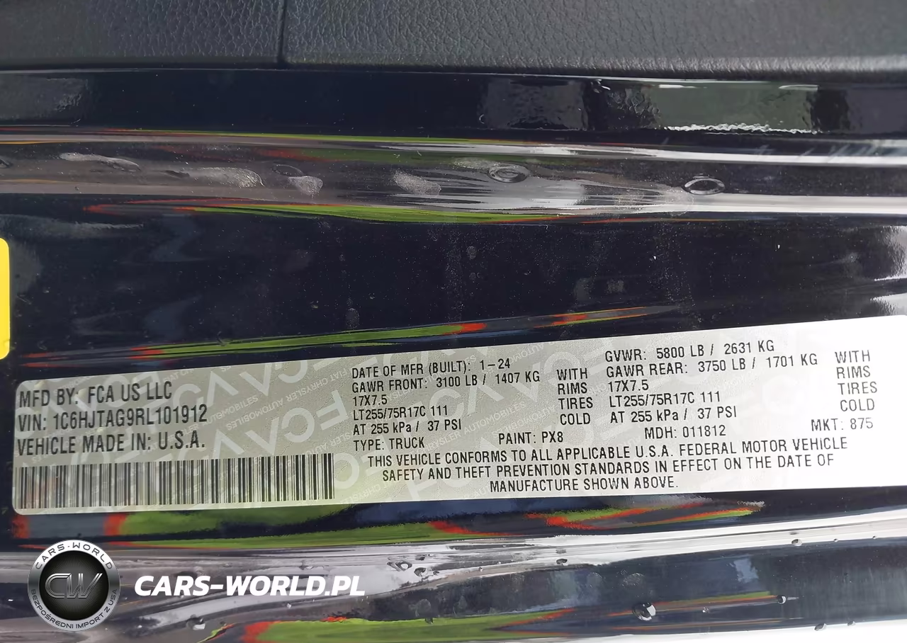 2024 Jeep Gladiator Willys VIN:1C6HJTAG9RL101912 - 9