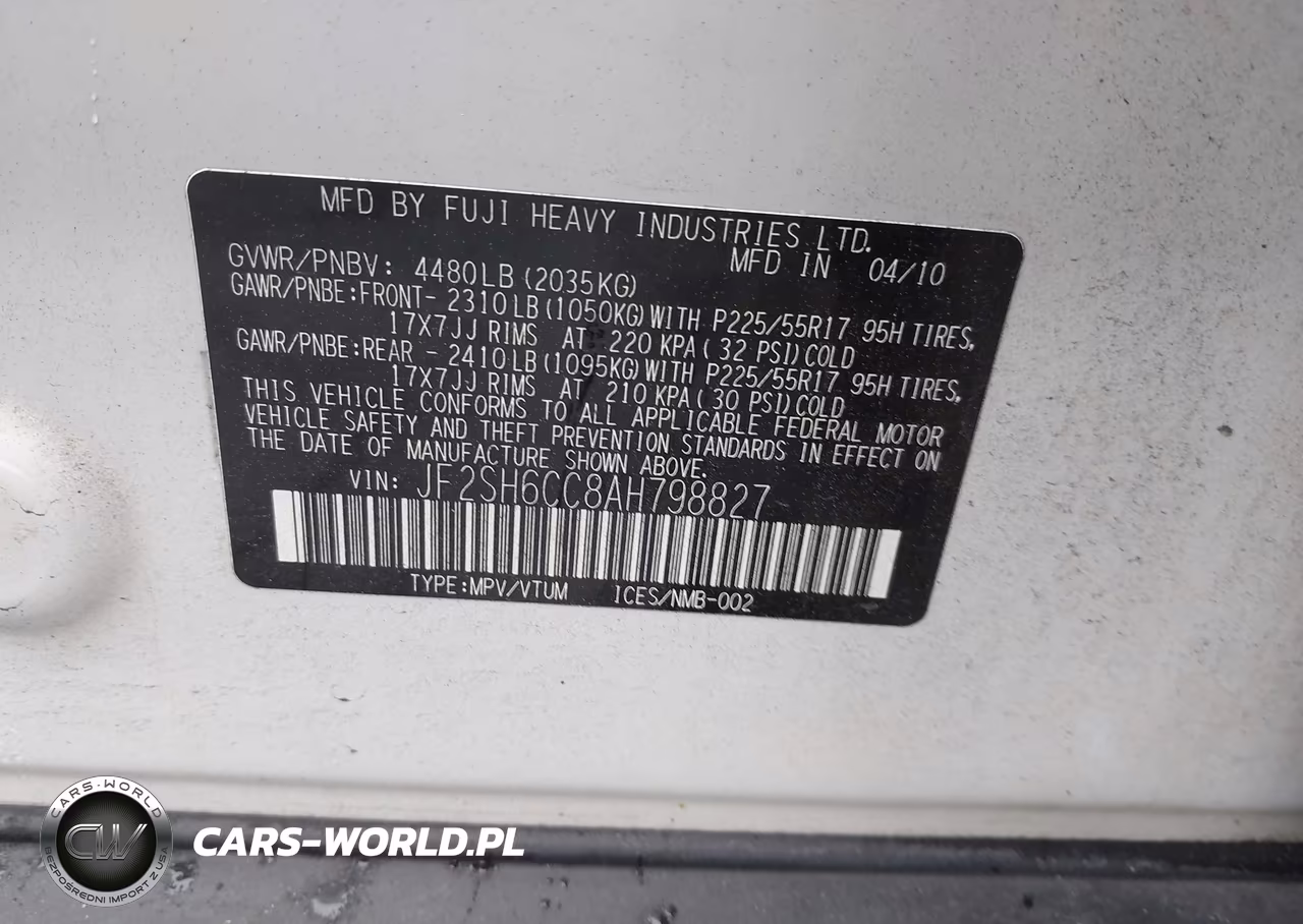 2010 Subaru Forester 2.5X Premium VIN:JF2SH6CC8AH798827 - 9