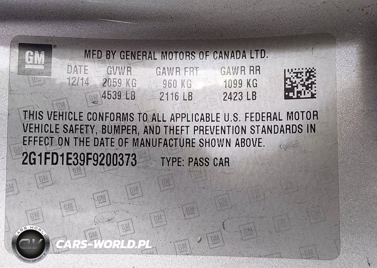 2015 Chevrolet Camaro 1Lt VIN:2G1FD1E39F9200373 - 9