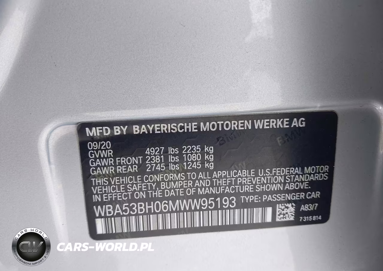 2021 BMW 530I VIN:WBA53BH06MWW95193 - 9