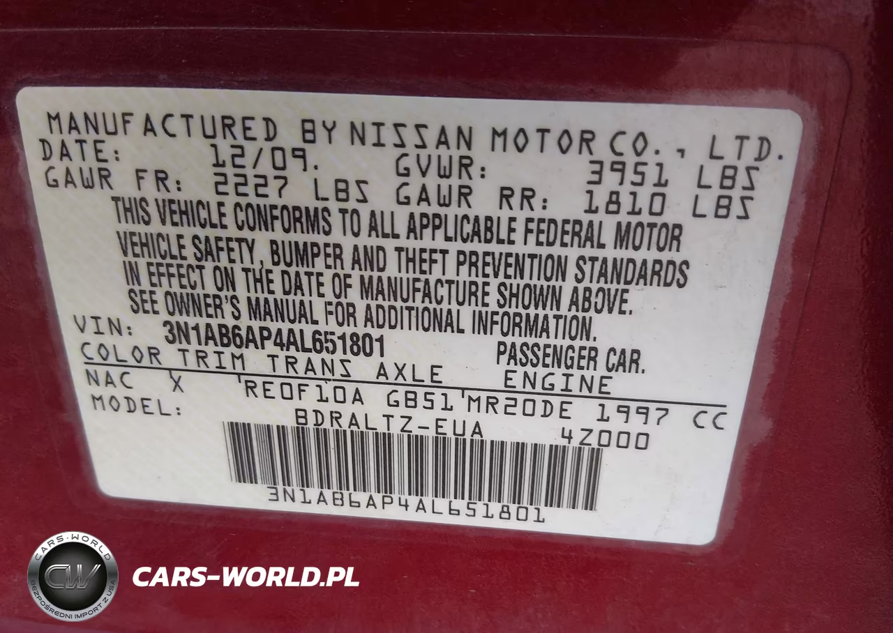 2010 Nissan Sentra 2.0S VIN:3N1AB6AP4AL651801 - 9