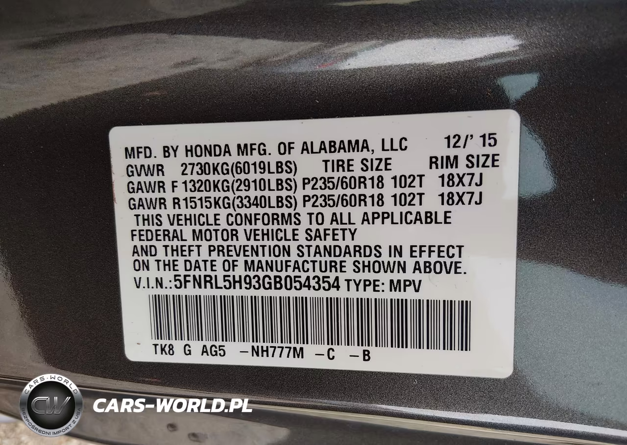 2016 Honda Odyssey Touring-Touring Elite VIN:5FNRL5H93GB054354 - 9