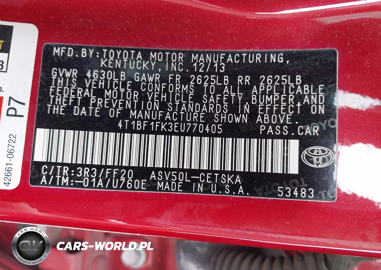 2014 Toyota Camry Se VIN:4T1BF1FK3EU770405 - 9