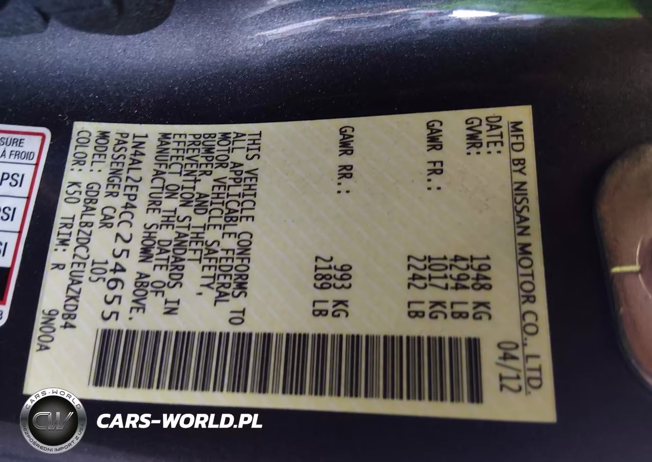 2012 Nissan Altima 2.5 S VIN:1N4AL2EP4CC254655 - 9