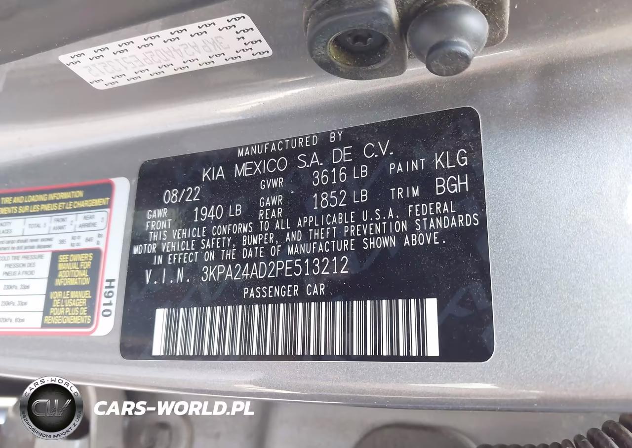 2023 Kia Rio S VIN:3KPA24AD2PE513212 - 9