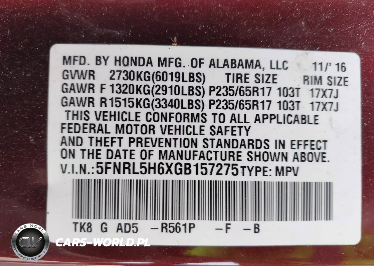 2016 Honda Odyssey Ex-L VIN:5FNRL5H6XGB157275 - 9