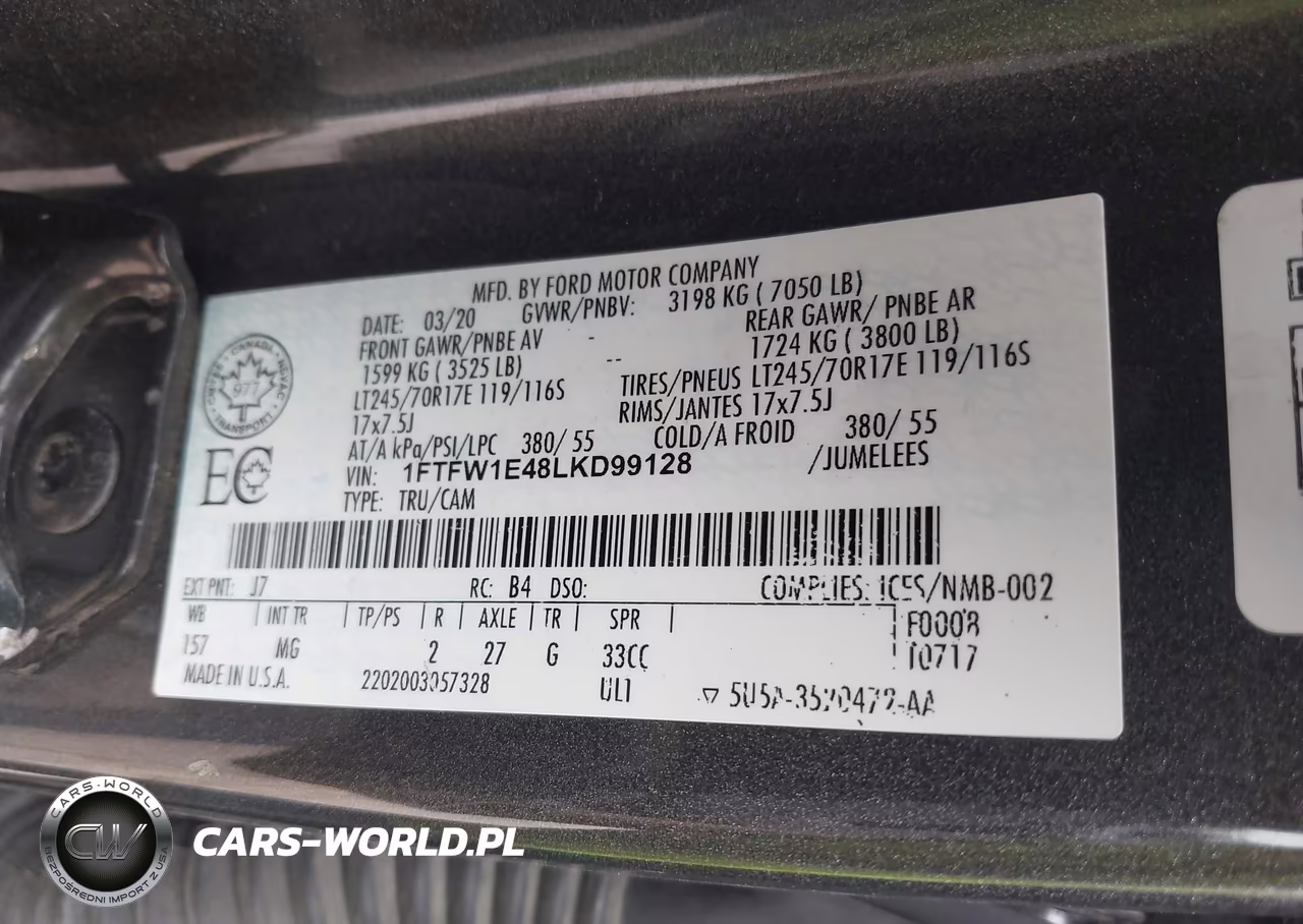 2020 Ford F-150 Xlt VIN:1FTFW1E48LKD99128 - 9