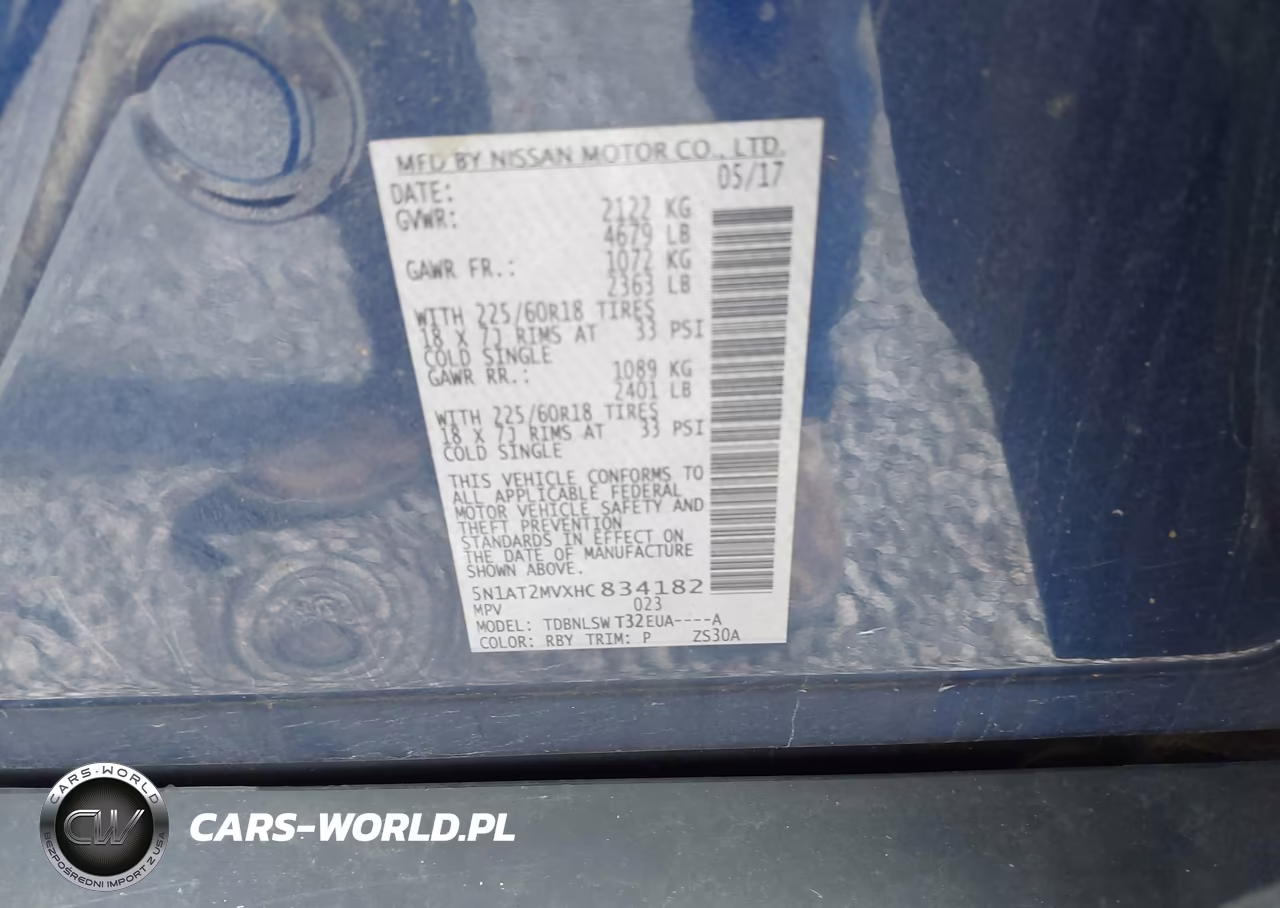2017 Nissan Rogue Sl VIN:5N1AT2MVXHC834182 - 9