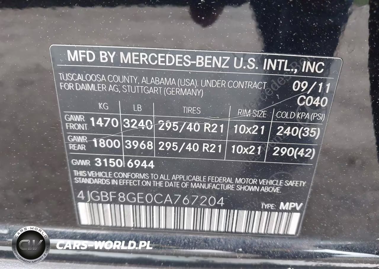 2012 Mercedes-Benz Gl 550 4Matic VIN:4JGBF8GE0CA767204 - 9