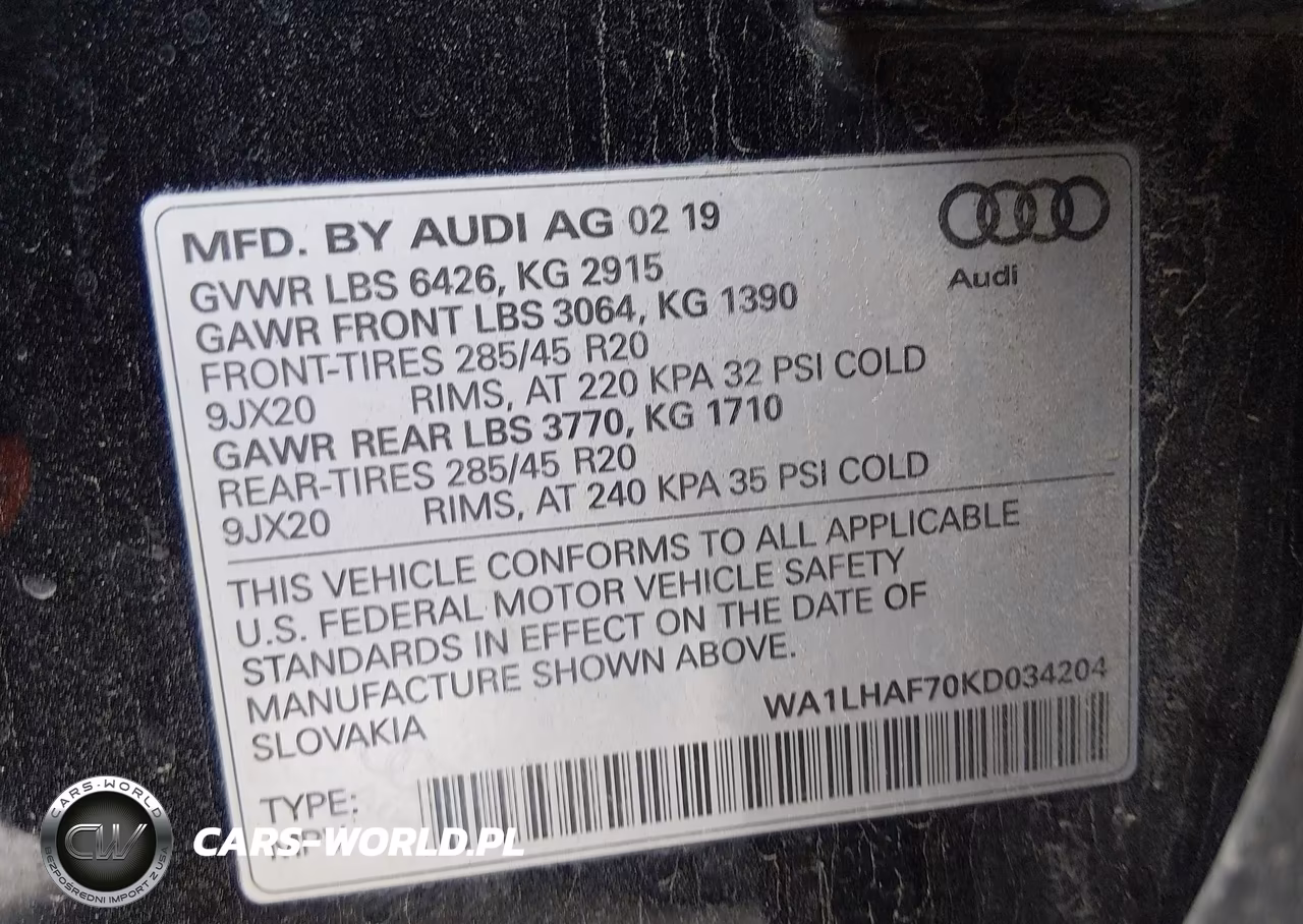 2019 Audi Q7 VIN:WA1LHAF70KD034204 - 9