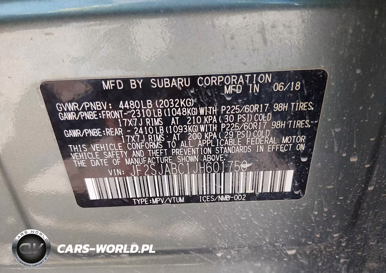 2018 Subaru Forester 2.5I VIN:JF2SJABC1JH601750 - 9
