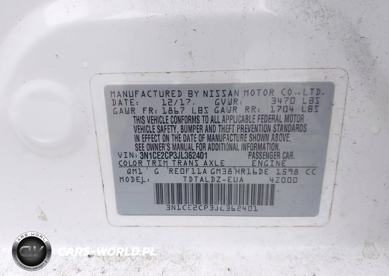 2018 Nissan Versa Note Sv VIN:3N1CE2CP3JL362401 - 9