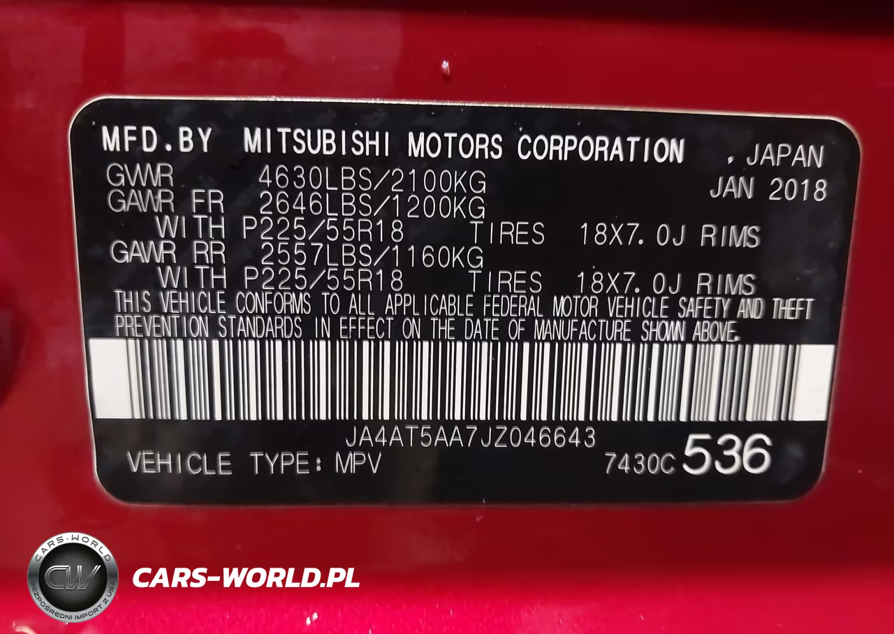 2018 Mitsubishi Eclipse Cross Sel VIN:JA4AT5AA7JZ046643 - 9