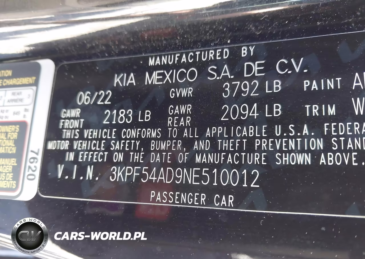 2022 Kia Forte Gt-Line VIN:3KPF54AD9NE510012 - 9