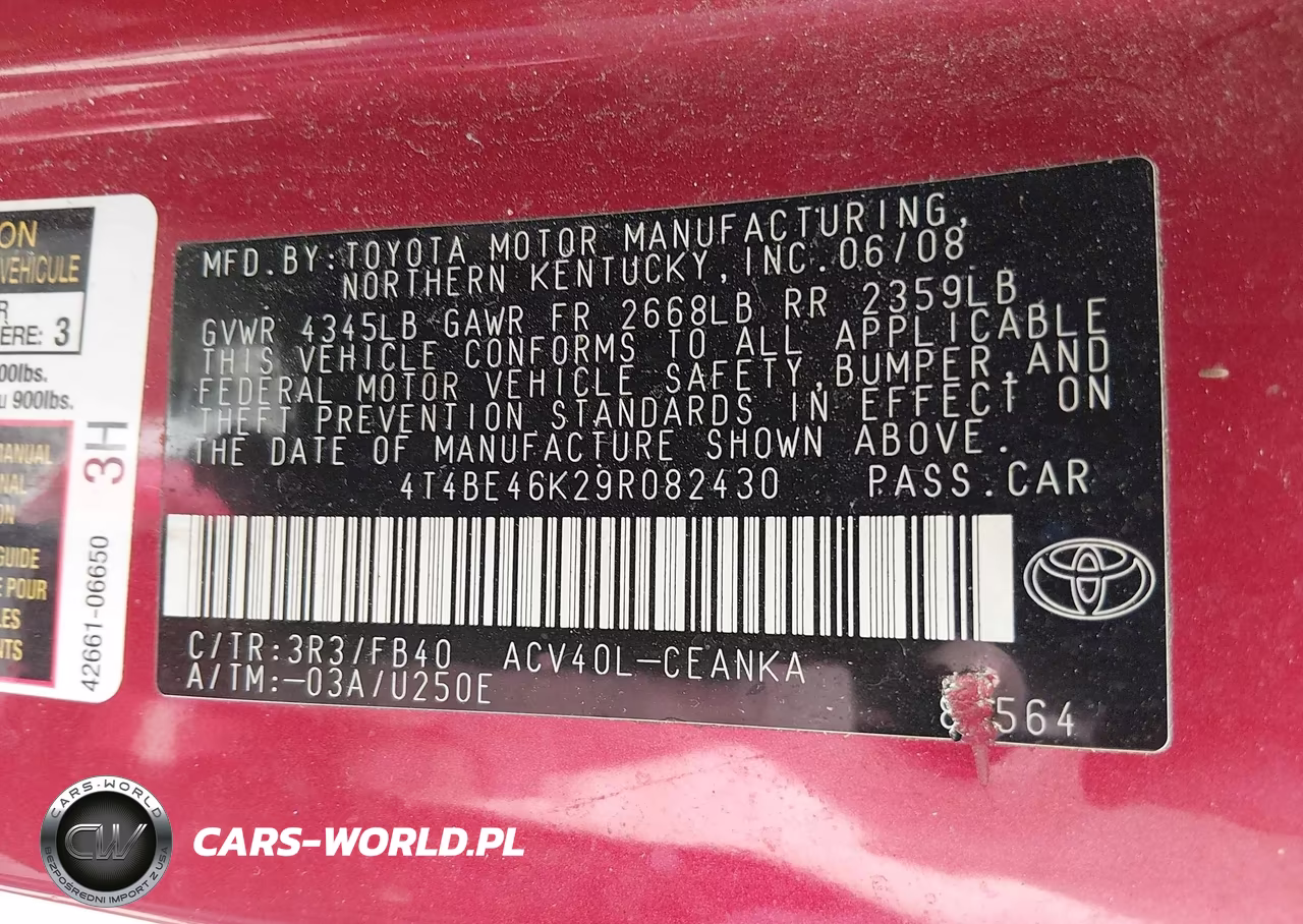 2009 Toyota Camry Le VIN:4T4BE46K29R082430 - 9