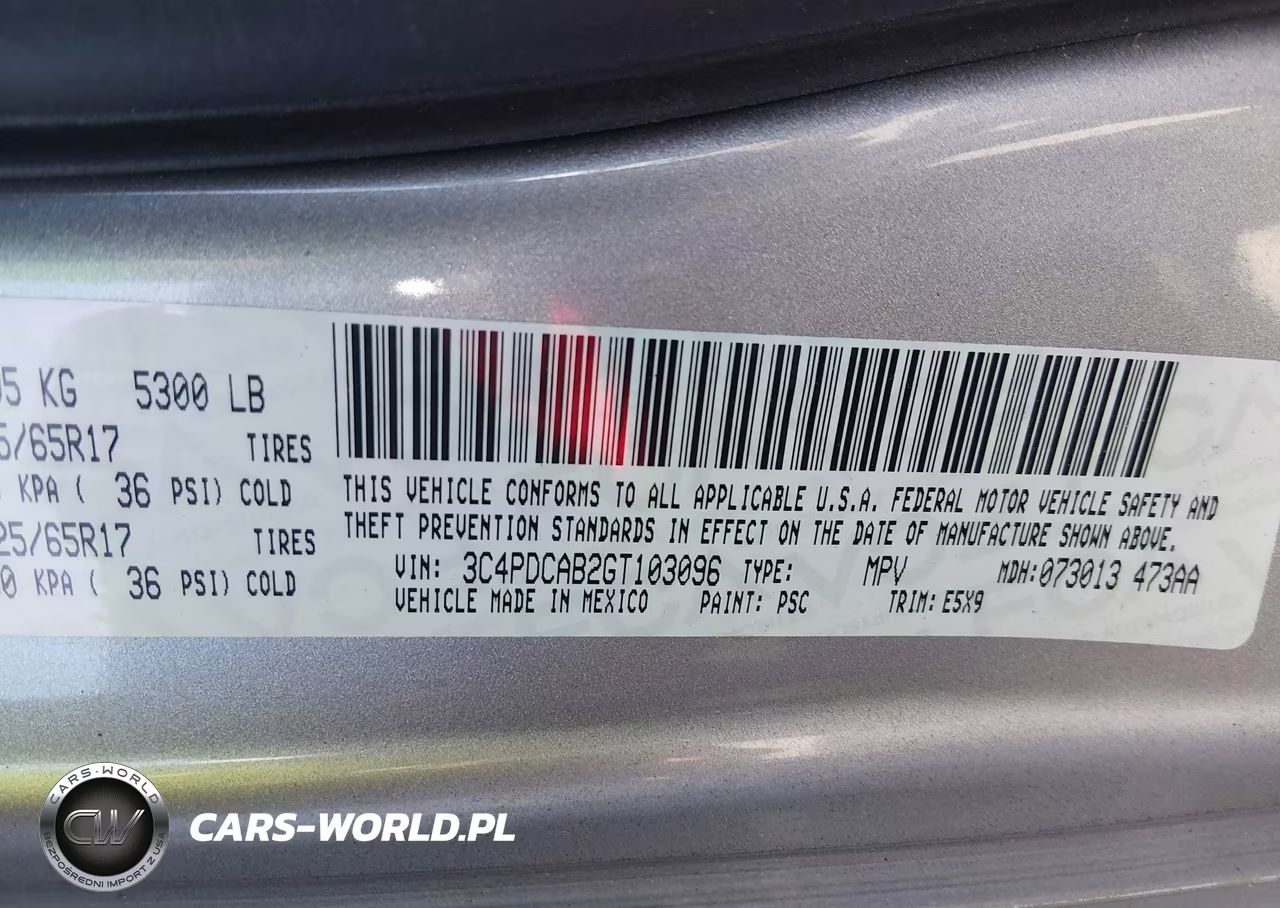 2016 Dodge Journey Se VIN:3C4PDCAB2GT103096 - 9