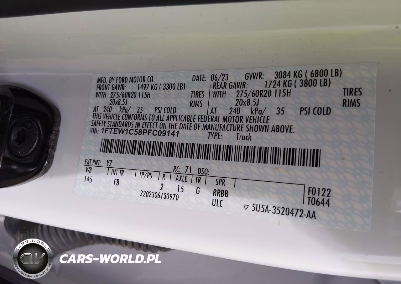 2023 Ford F-150 Xlt VIN:1FTEW1C58PFC09141 - 9