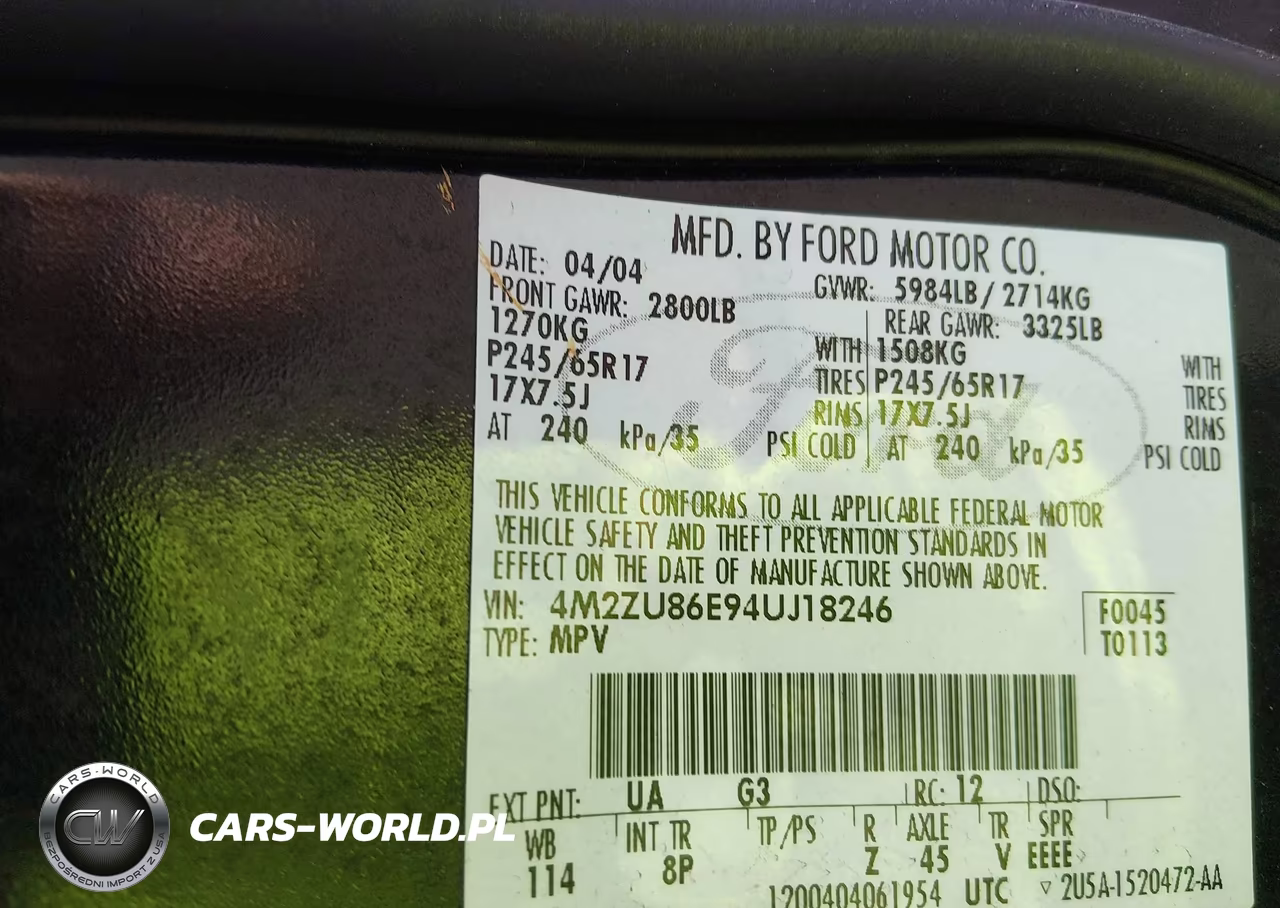 2004 Mercury Mountaineer VIN:4M2ZU86E94UJ18246 - 9