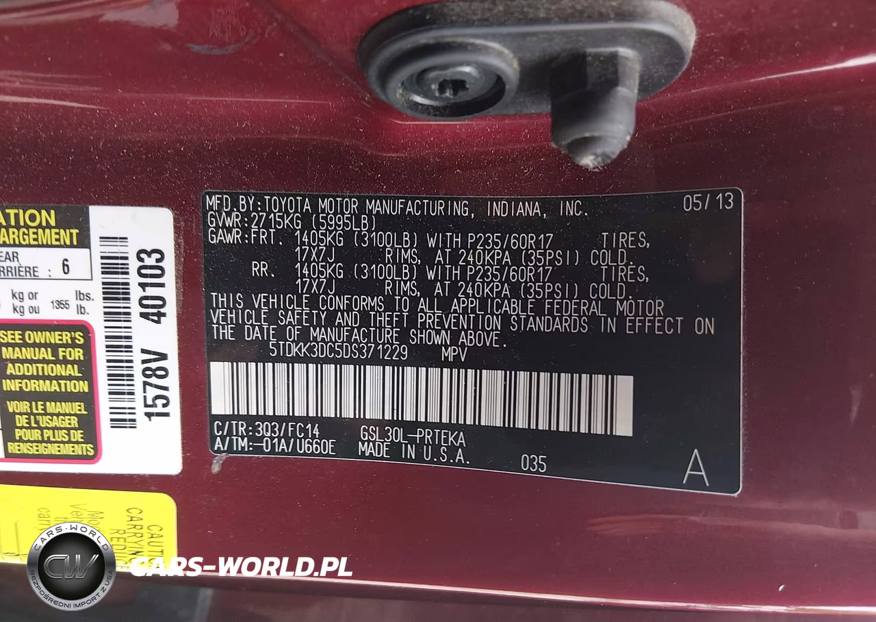 2013 Toyota Sienna Le V6 8 Passenger VIN:5TDKK3DC5DS371229 - 9