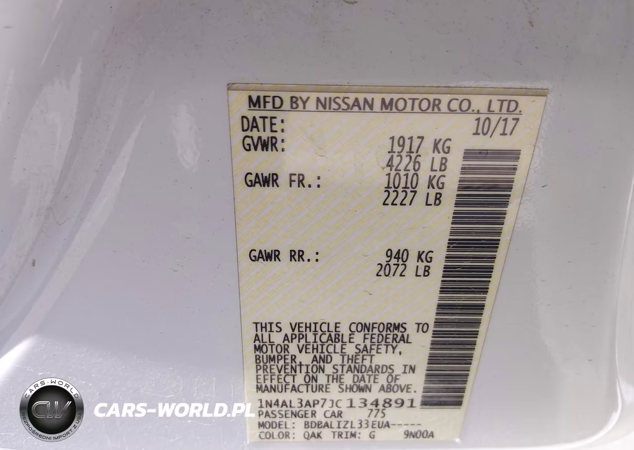 2018 Nissan Altima 2.5 Sv VIN:1N4AL3AP7JC134891 - 9