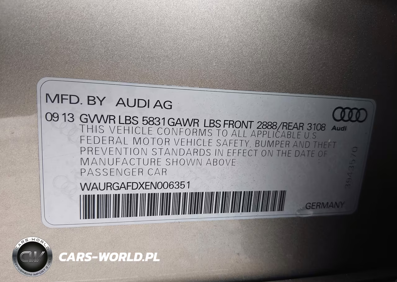 2014 Audi A8 L 3.0T VIN:WAURGAFDXEN006351 - 9