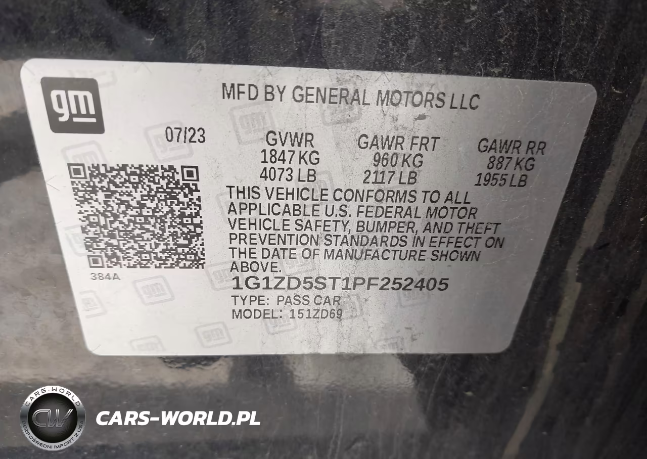 2023 Chevrolet Malibu Fwd 1Lt VIN:1G1ZD5ST1PF252405 - 9