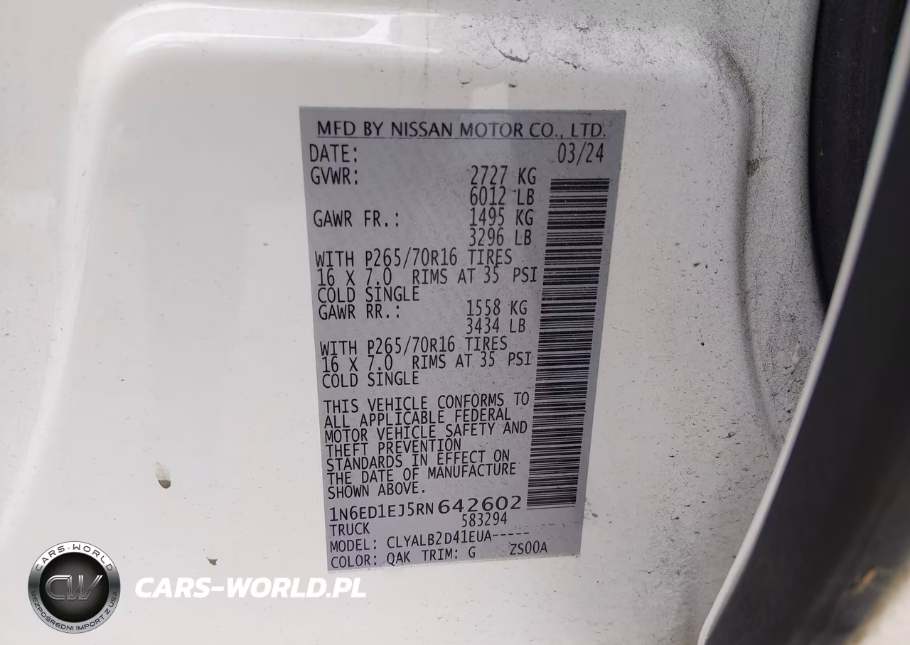2024 Nissan Frontier Sv 4X2 VIN:1N6ED1EJ5RN642602 - 9