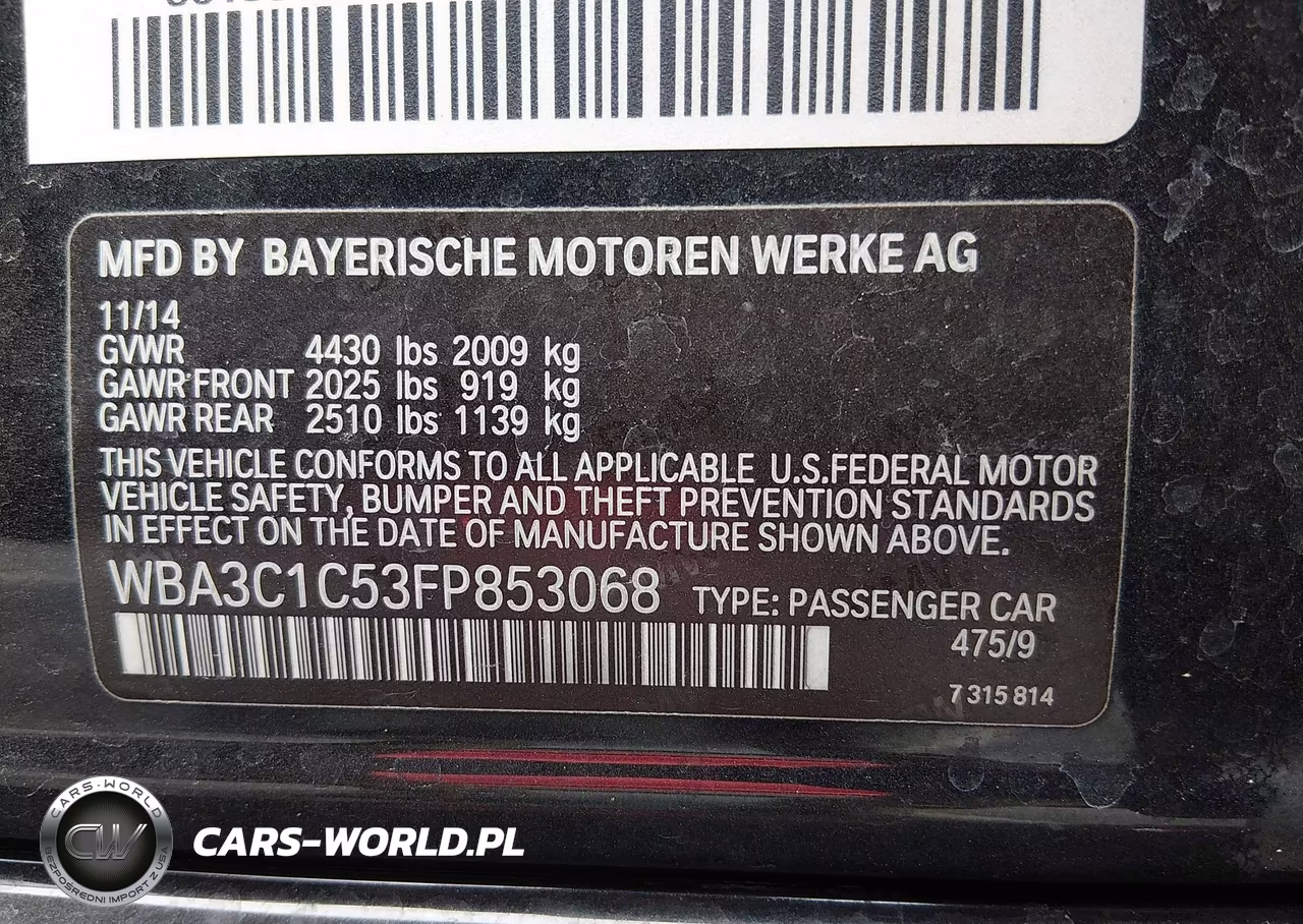 2015 BMW 328I VIN:WBA3C1C53FP853068 - 9