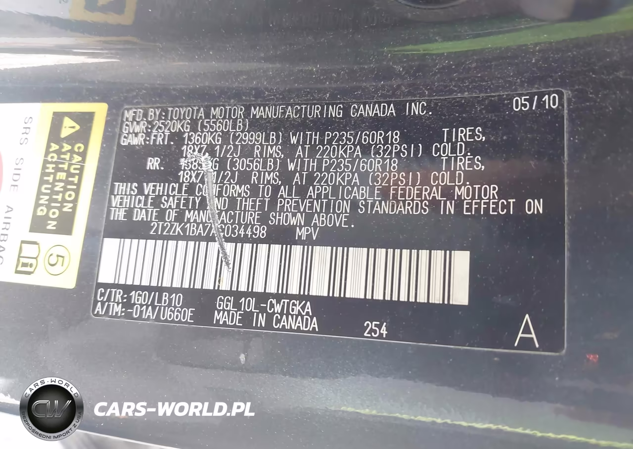 2010 Lexus Rx 350 VIN:2T2ZK1BA7AC034498 - 9