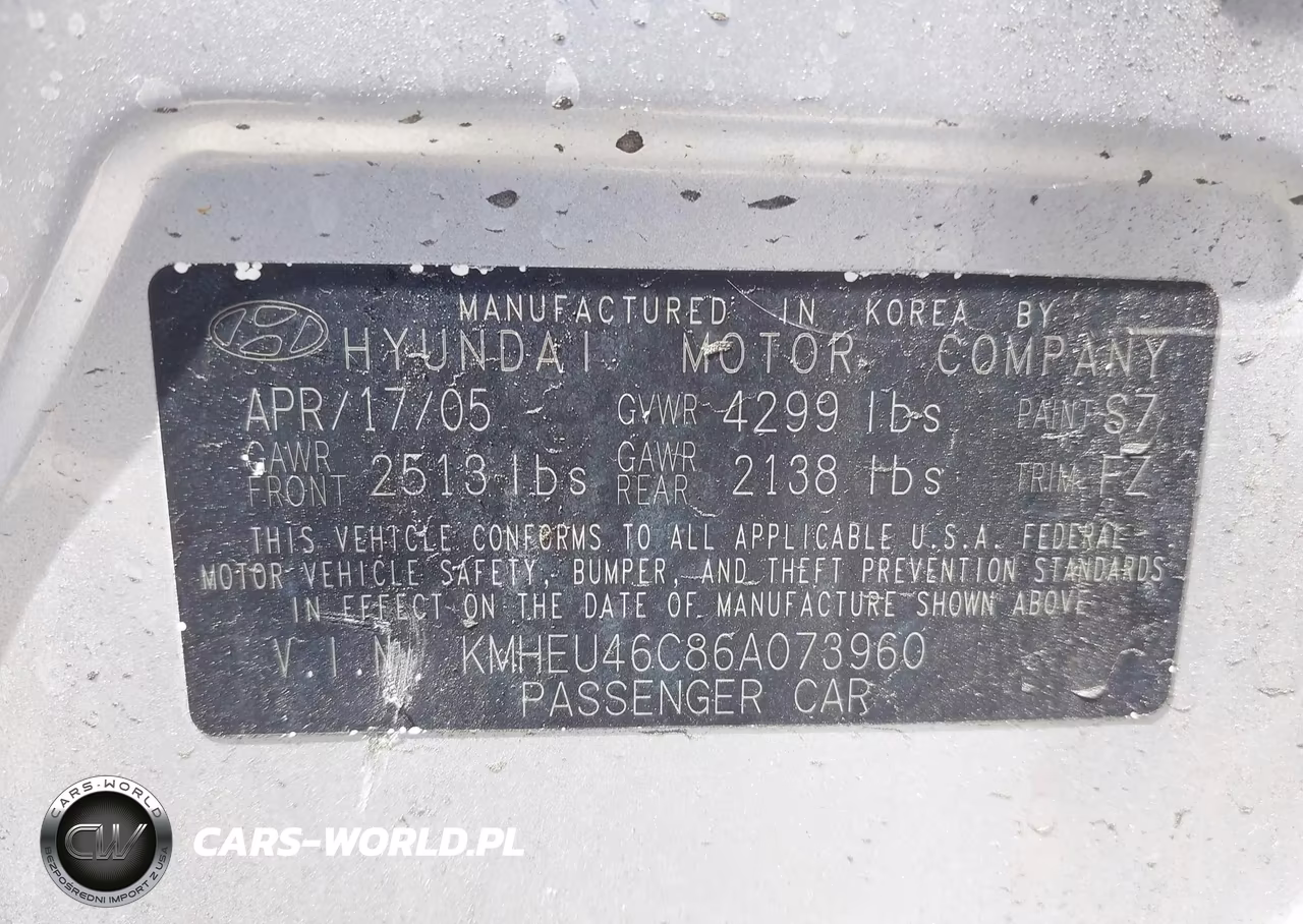 2006 Hyundai Sonata Gls VIN:KMHEU46C86A073960 - 9