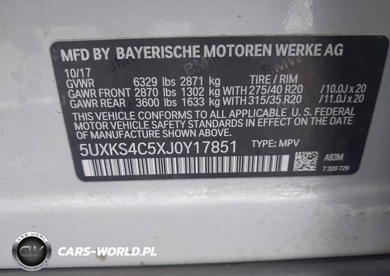 2018 BMW X5 xDrive35D VIN:5UXKS4C5XJ0Y17851 - 9