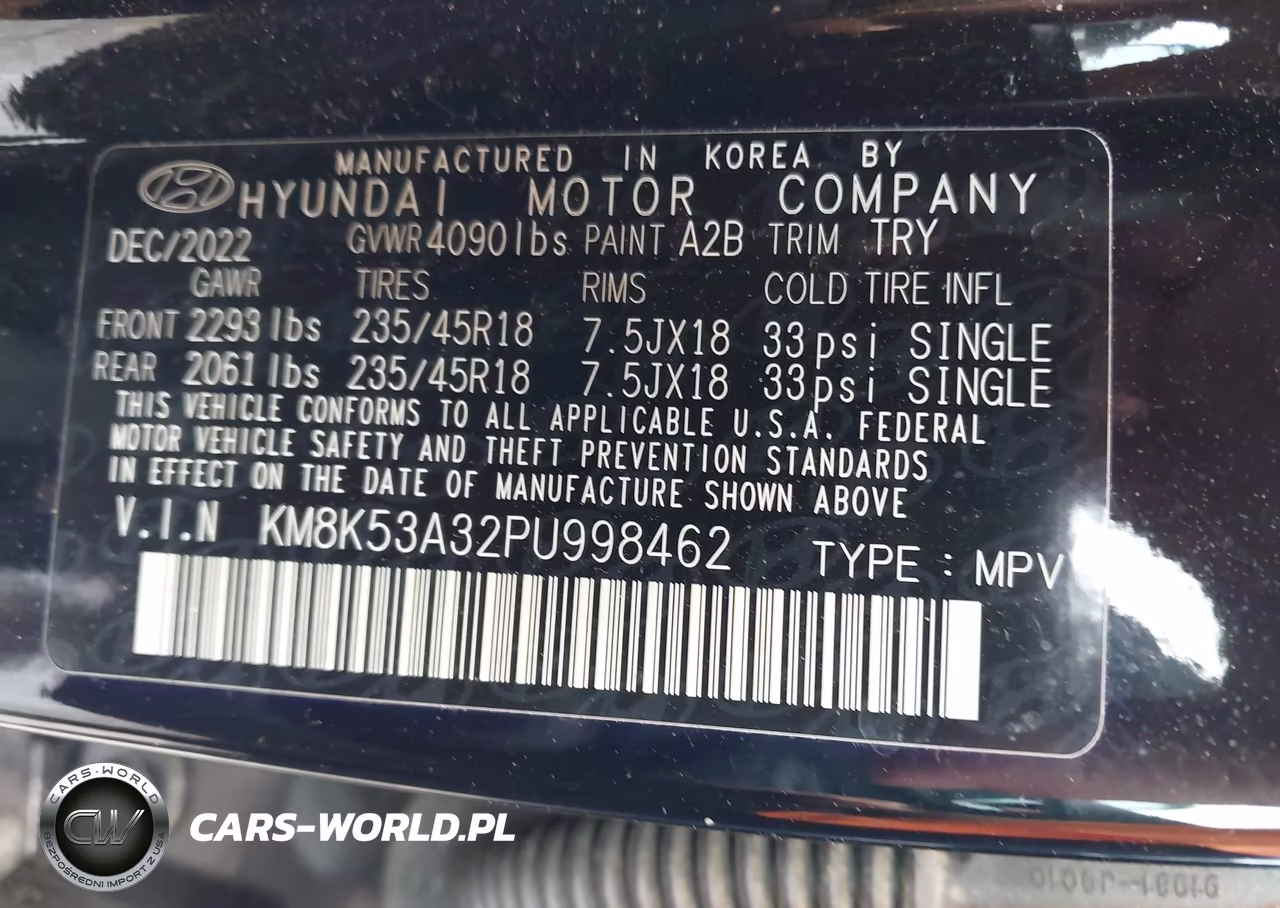 2023 Hyundai Kona Limited VIN:KM8K53A32PU998462 - 9
