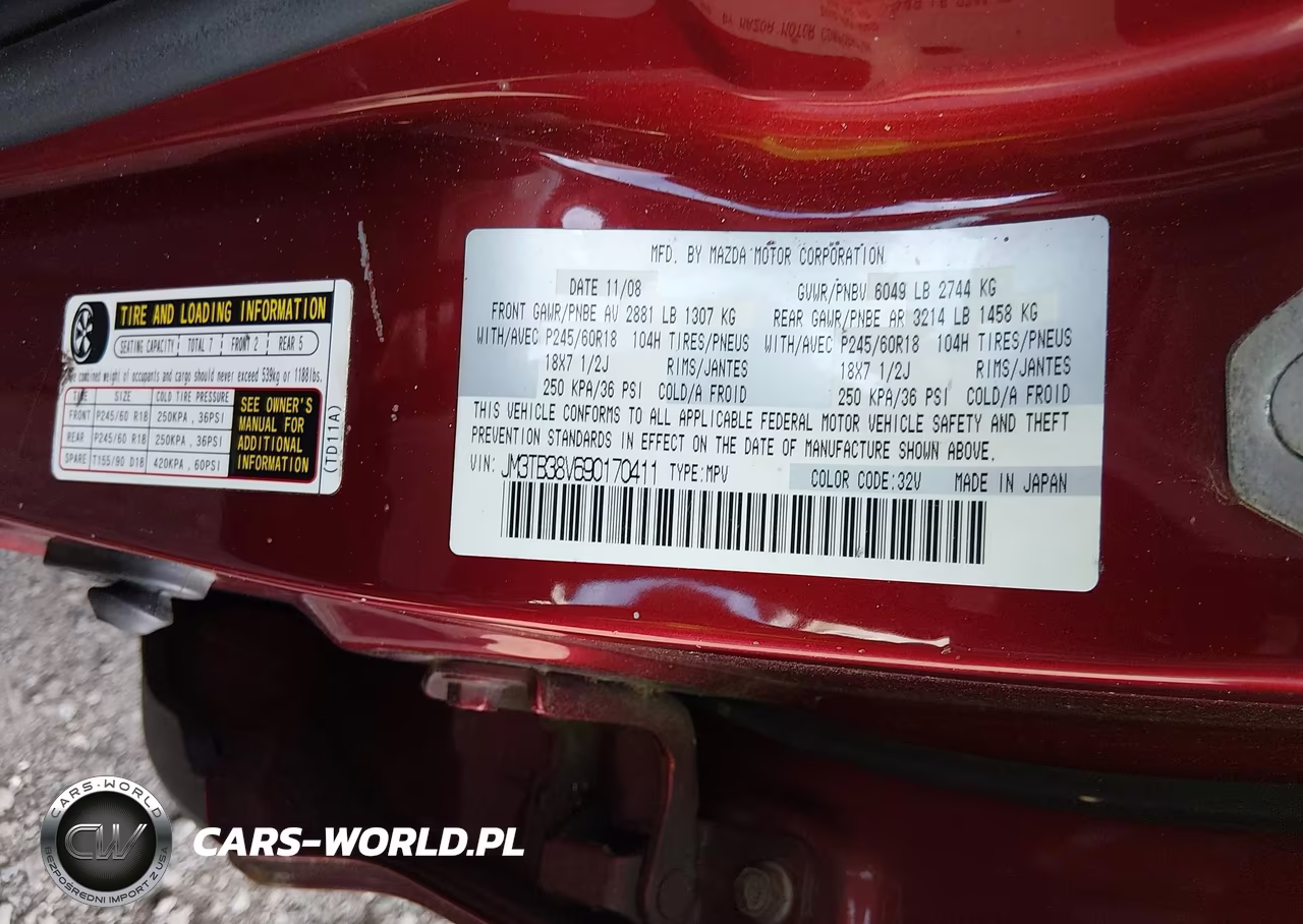 2009 Mazda Cx-9 Touring VIN:JM3TB38V690170411 - 9