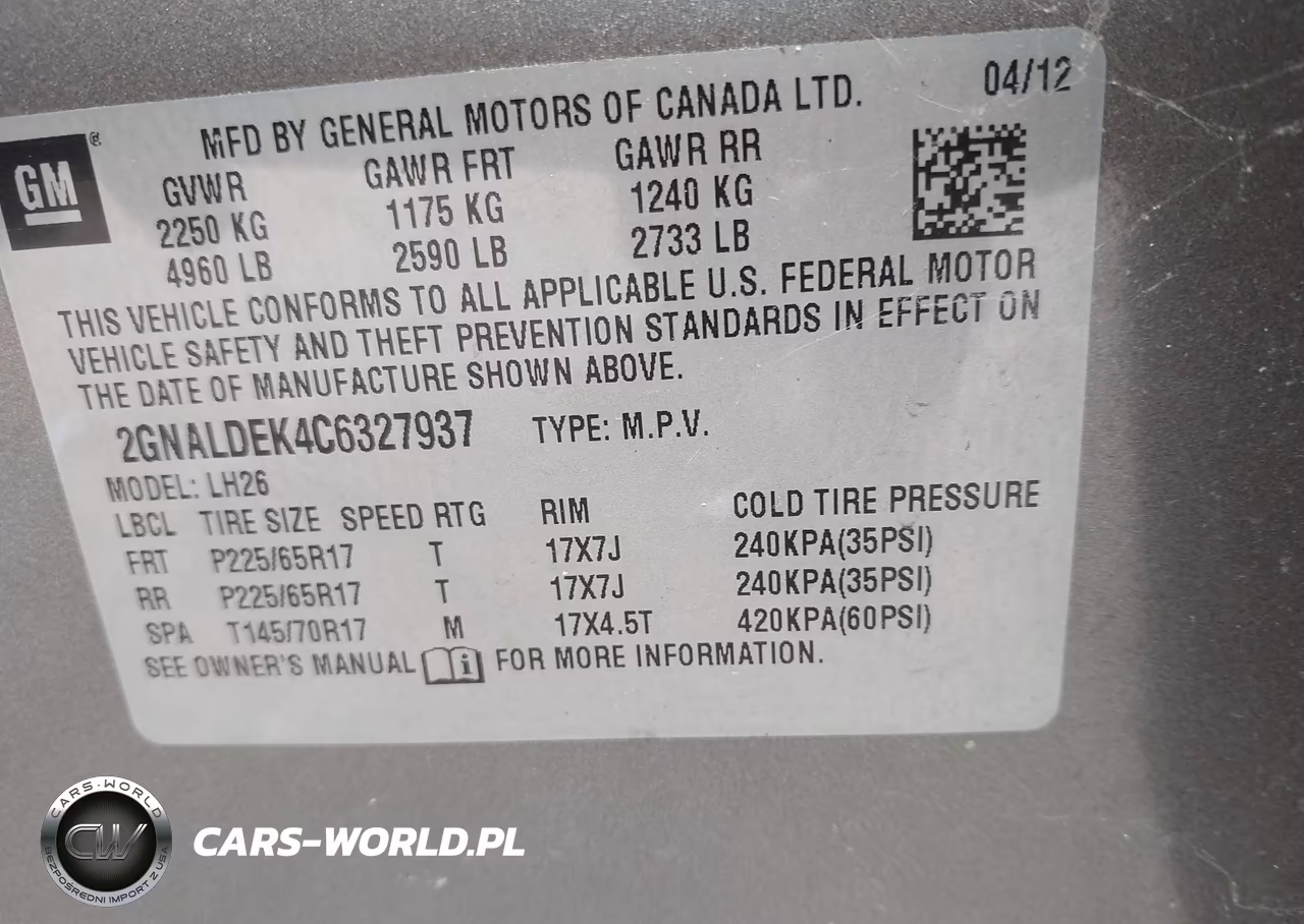 2012 Chevrolet Equinox 1Lt VIN:2GNALDEK4C6327937 - 9