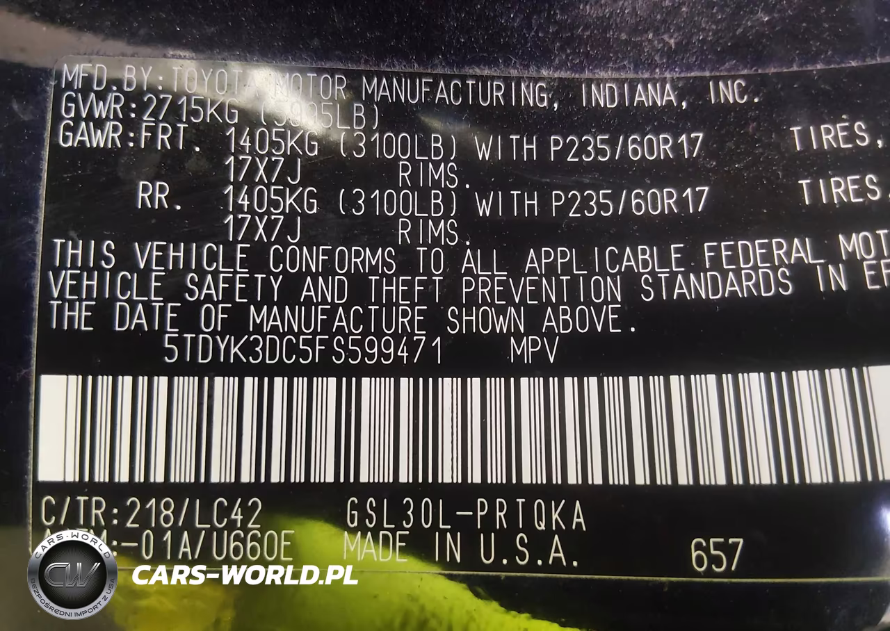 2015 Toyota Sienna Xle 8 Passenger VIN:5TDYK3DC5FS599471 - 9