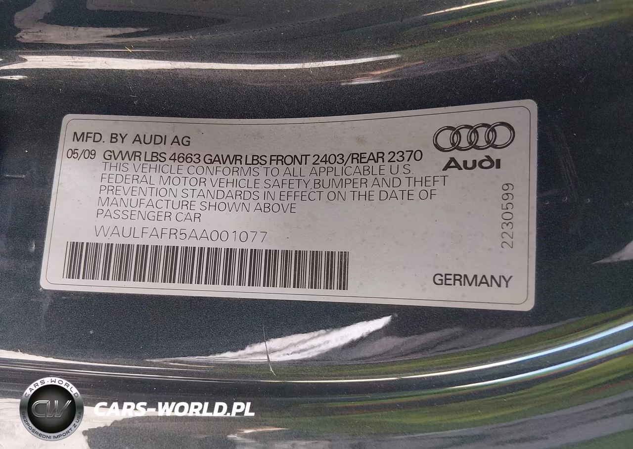 2010 Audi A5 2.0T Premium VIN:WAULFAFR5AA001077 - 9