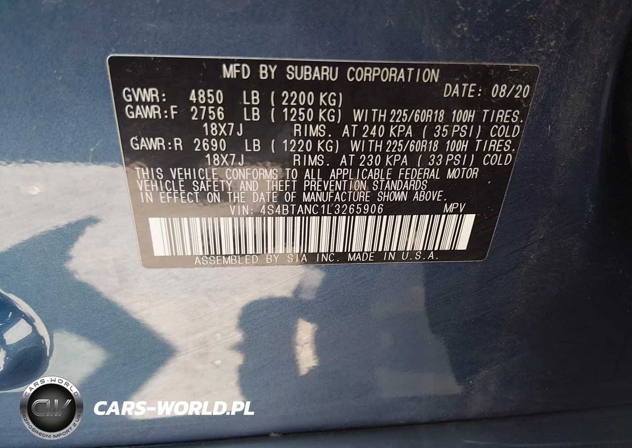 2020 Subaru Outback Limited VIN:4S4BTANC1L3265906 - 9