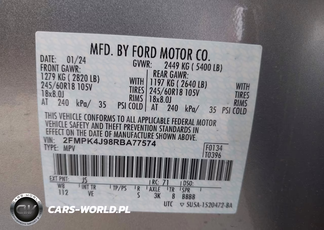 2024 Ford Edge Sel VIN:2FMPK4J98RBA77574 - 9