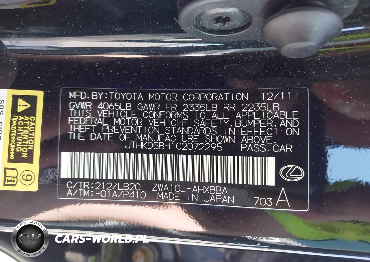 2012 Lexus Ct 200H Premium VIN:JTHKD5BH1C2072295 - 9