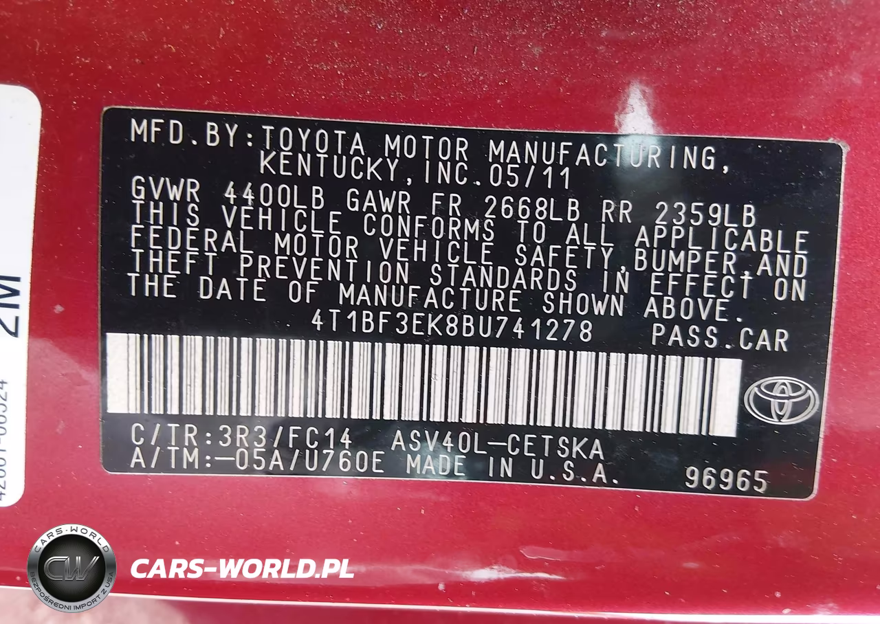 2011 Toyota Camry Se VIN:4T1BF3EK8BU741278 - 9