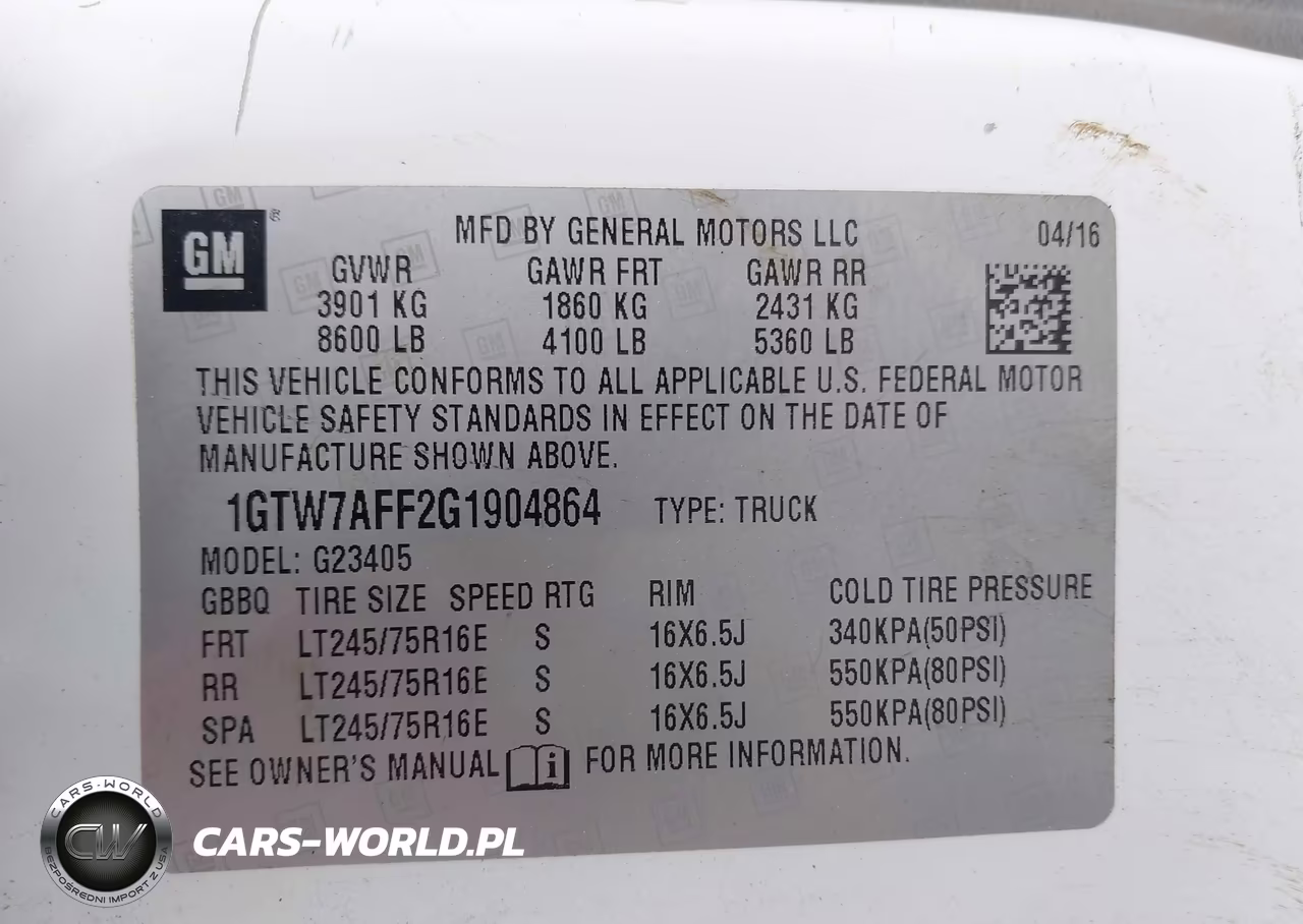 2016 GMC Savana 2500 Work Van VIN:1GTW7AFF2G1904864 - 9