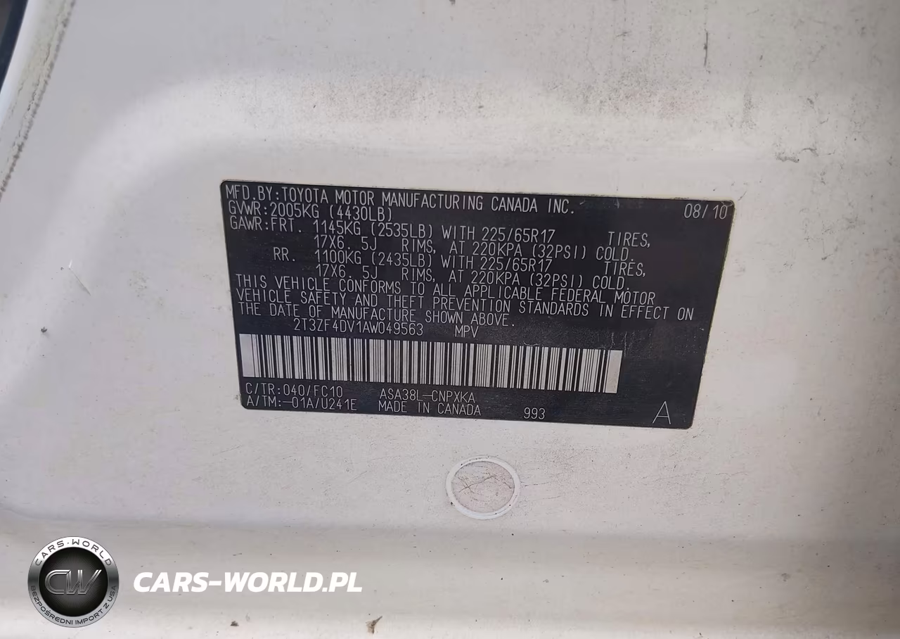 2010 Toyota Rav4 VIN:2T3ZF4DV1AW049563 - 9