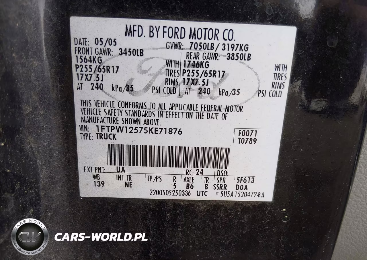 2005 Ford F-150 Lariat-Xlt VIN:1FTPW12575KE71876 - 9