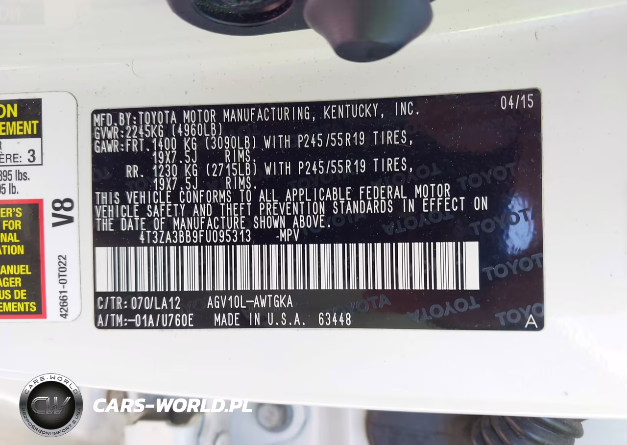 2015 Toyota Venza Le-Xle VIN:4T3ZA3BB9FU095313 - 9