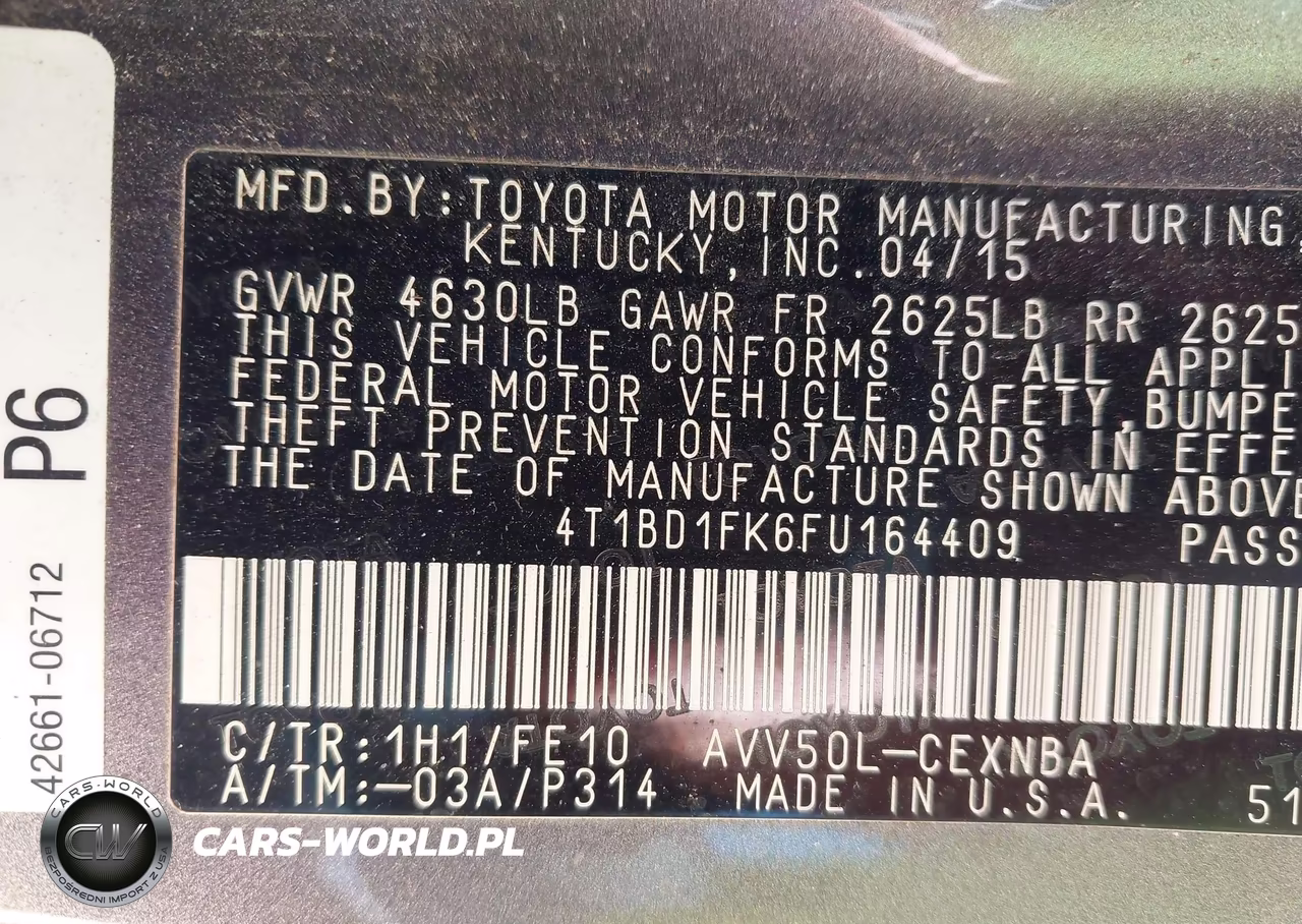 2015 Toyota Camry Hybrid Le VIN:4T1BD1FK6FU164409 - 9
