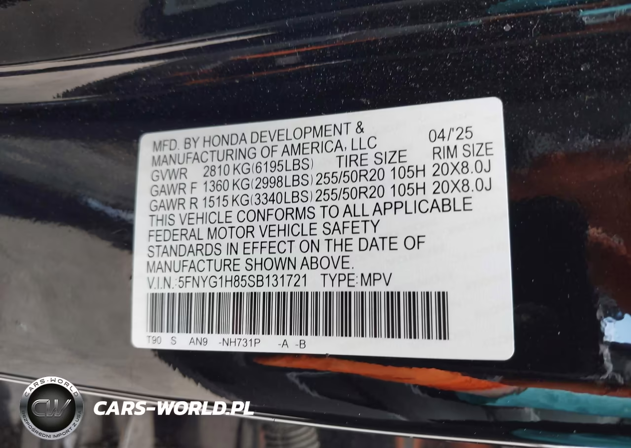 2025 Honda Pilot Elite VIN:5FNYG1H85SB131721 - 9