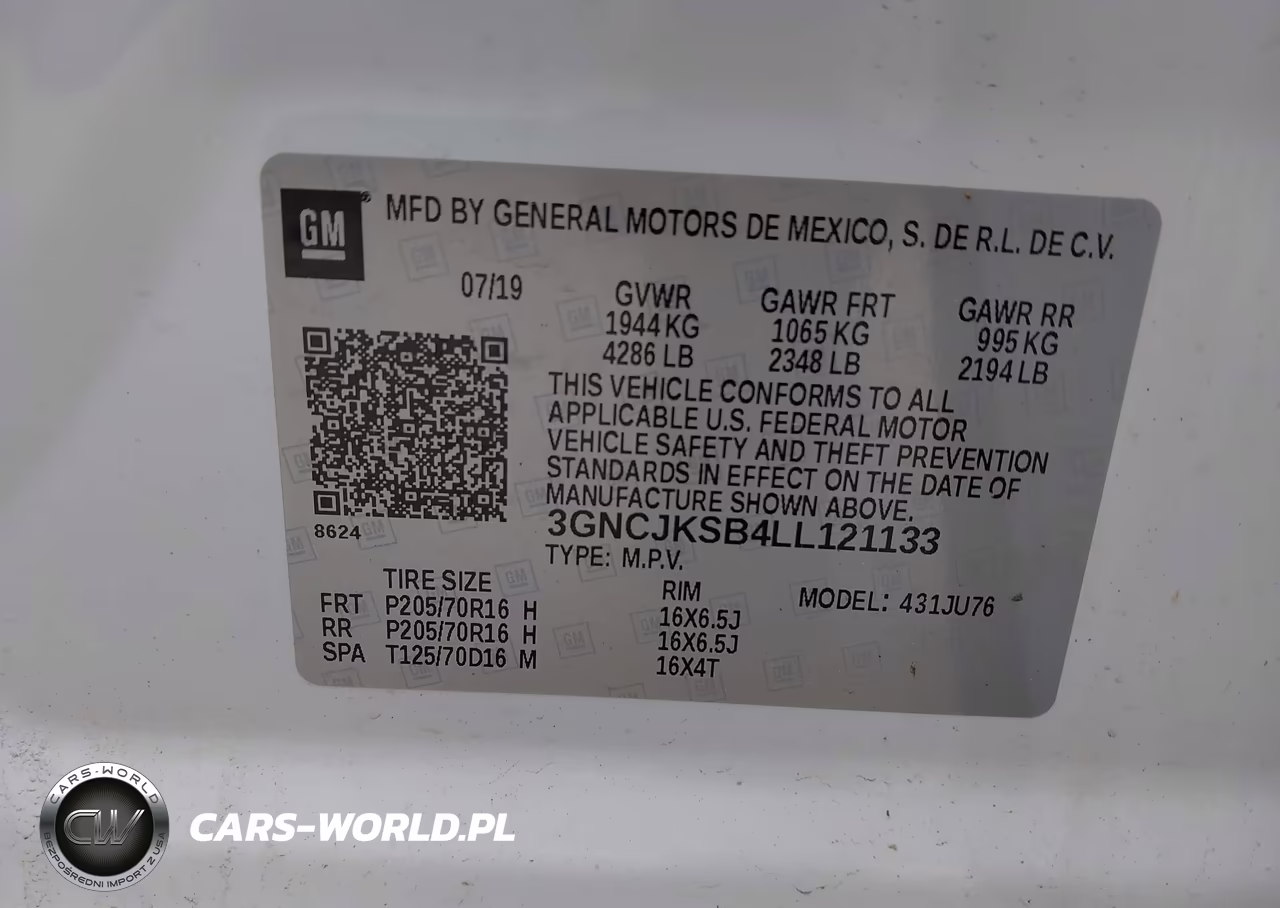 2020 Chevrolet Trax Fwd Ls VIN:3GNCJKSB4LL121133 - 9