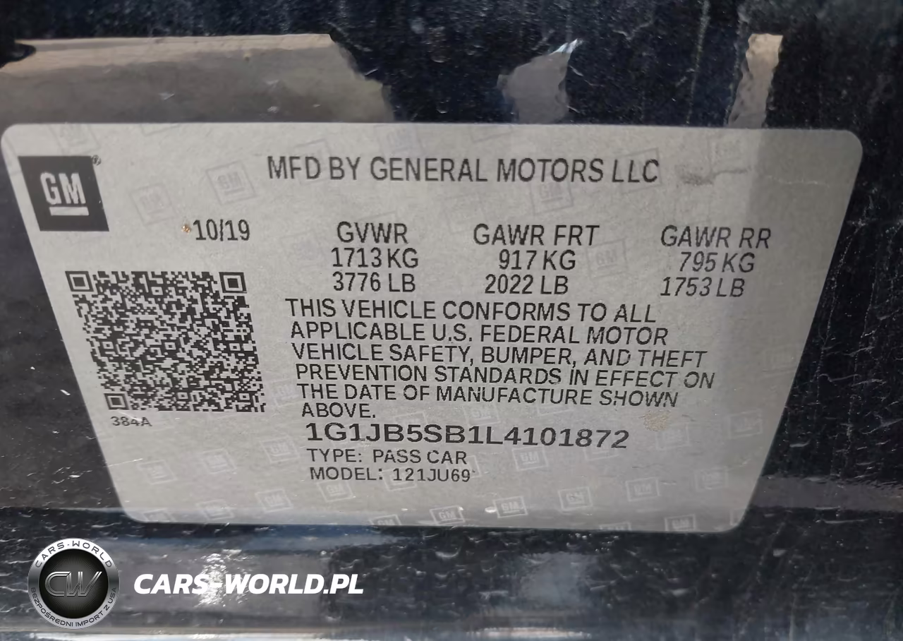 2020 Chevrolet Sonic Fwd Ls VIN:1G1JB5SB1L4101872 - 9